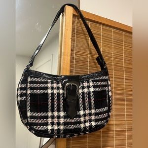 Talbots plaid buckle mini purse